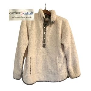 Carbon 2 Cobalt, woman’s snowfall pullover, size small